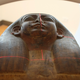 The Egyptian coffin inside a laser scanner.